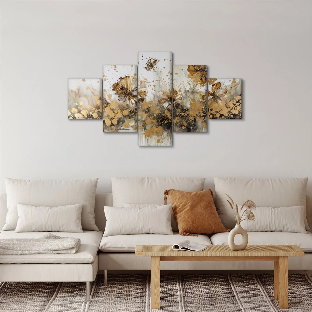 Obraz - Abstrakcyjny kwiatowy obraz (125x70 cm)