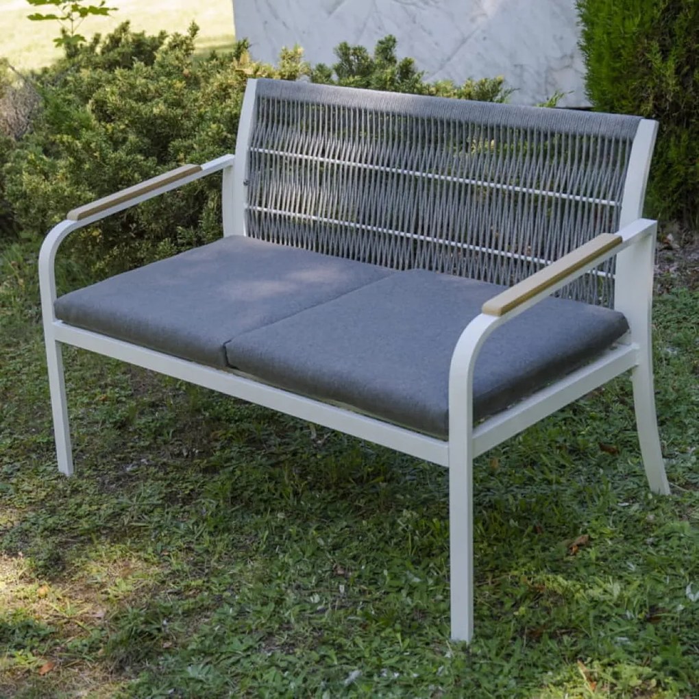Sofa Ogrodowa Aluminiowa Dwuosobowa Kanapa Wypoczynkowa