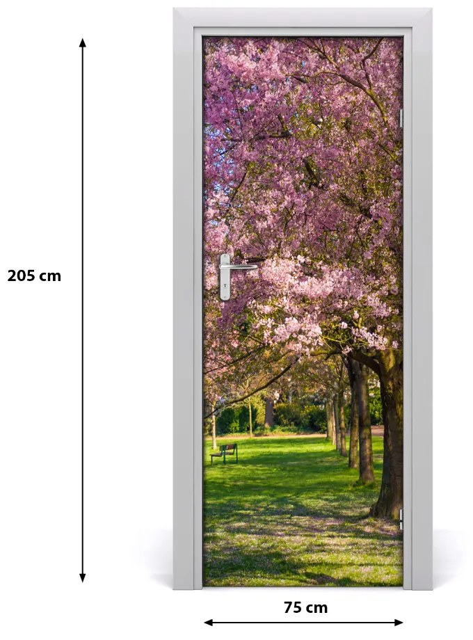 Naklejka fototapeta na drzwi Drzewa wiśni