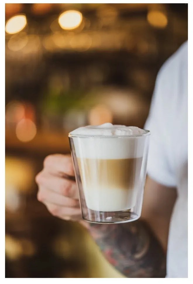 Szklane kubki zestaw 2 szt. do cappuccino/z podwójną ścianką 350 ml – Vialli Design
