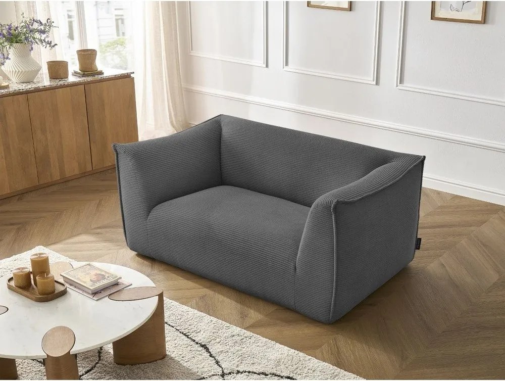 Ciemnoszara sztruksowa sofa 170 cm Giorgia – Bobochic Paris