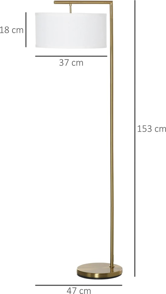 Lampa podłogowa Lampa stojąca oprawka E27 do salonu metal stal len | Aosom.pl