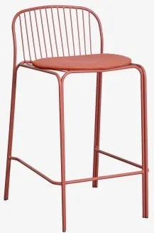 Wysoki Stołek Ogrodowy Z Stali Anerina Terracota & ↑65 Cm & Terracota - Sklum