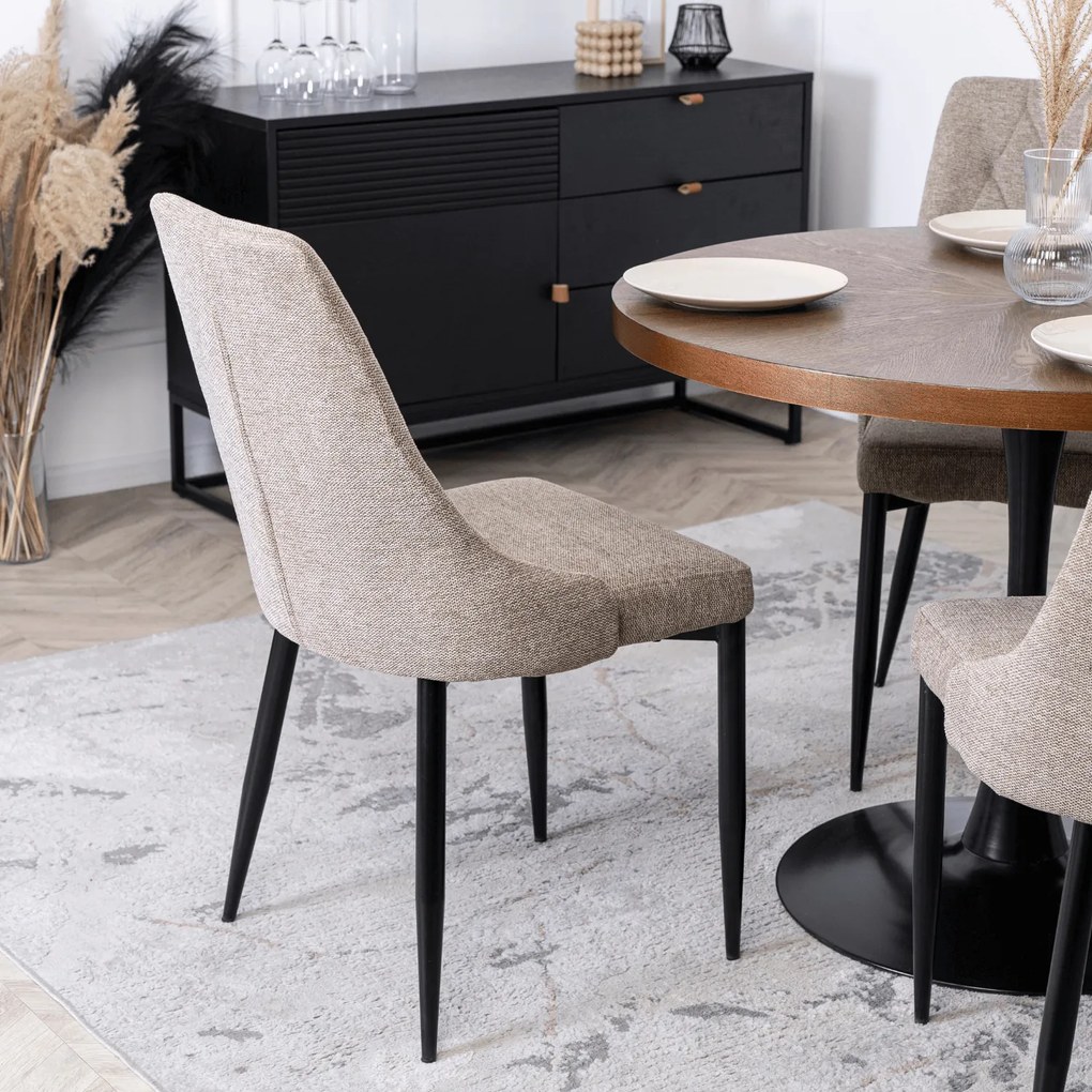 Krzesło Tapicerowane do Salonu CORK 2 Beżowe Nowoczesne Loft