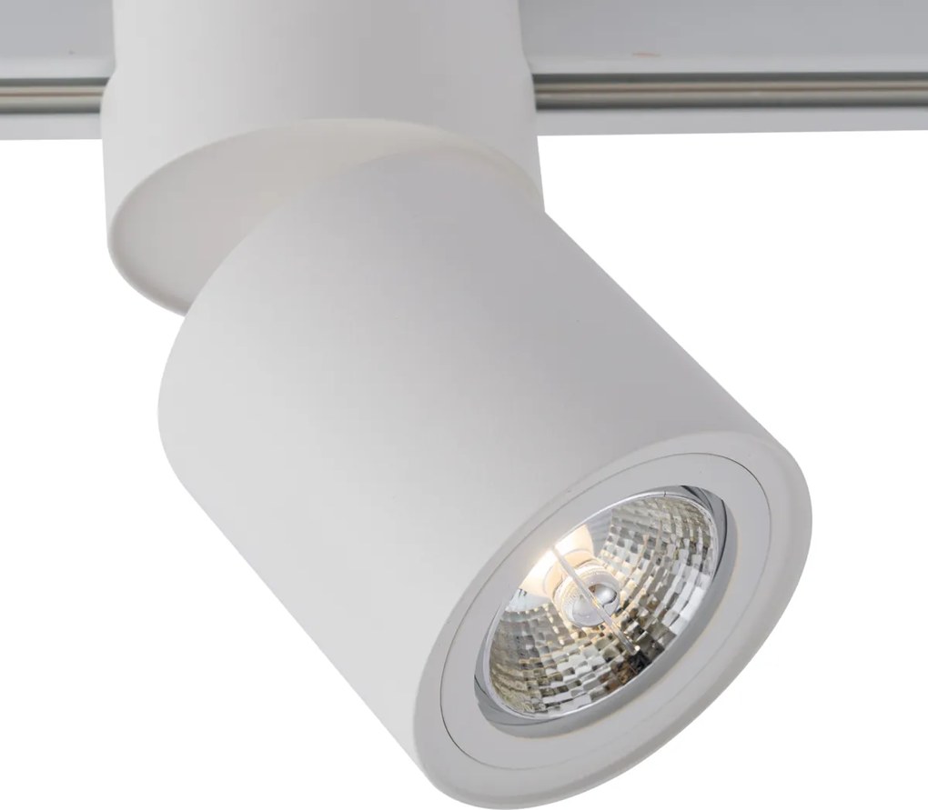 Nowoczesny biały reflektor do systemu szynowego 1-fazowego GU10 70mm - Iconic Roto
