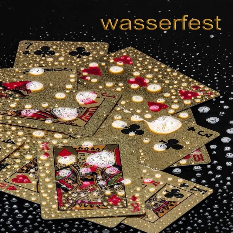 Karty pokerowe plastikowe - złote