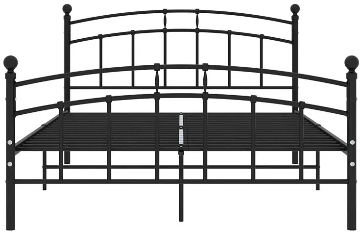 Czarne metalowe łóżko małżeńskie 160x200 cm R1-S86