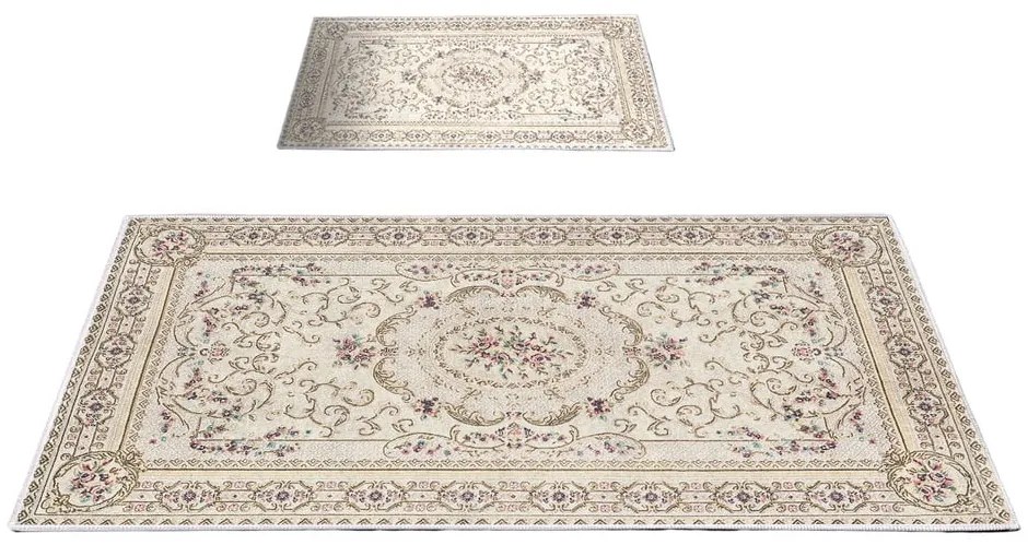Brązowo-beżowe dywaniki łazienkowe zestaw 2 szt. 60x100 cm – Foutastic