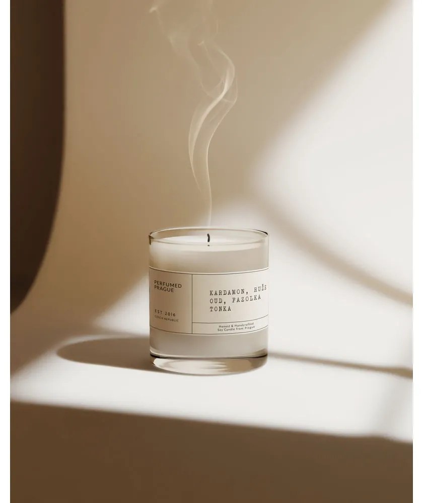Zapachowa sojowa świeca czas palenia 40 h #83 Cardamom, Rose, Oud, Tonka – Perfumed Prague