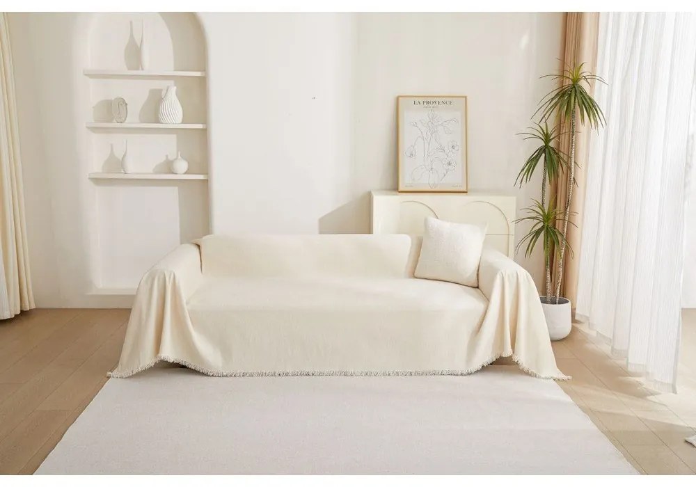 Kremowy pokrowiec na fotel 70 cm Talo – Filumi