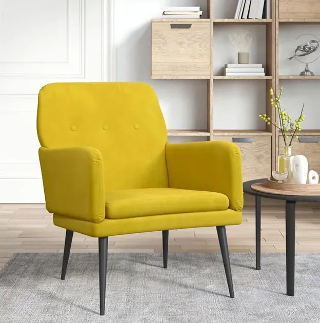 Żółty tapicerowany fotel welurowy Z1-E25