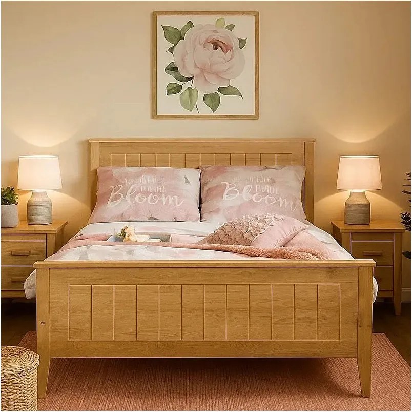 Łóżko 160x200 drewniane Siena, kolor dębowy