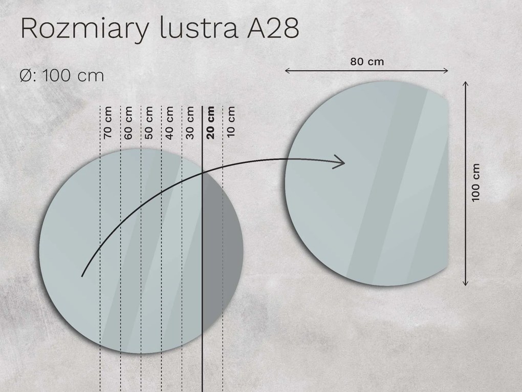 Nietypowe LED lustro do łazienki z oświetleniem A28