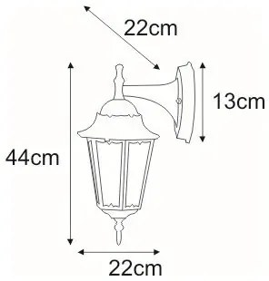 Czarny kinkiet zewnętrzny elewacyjny T1-H09
