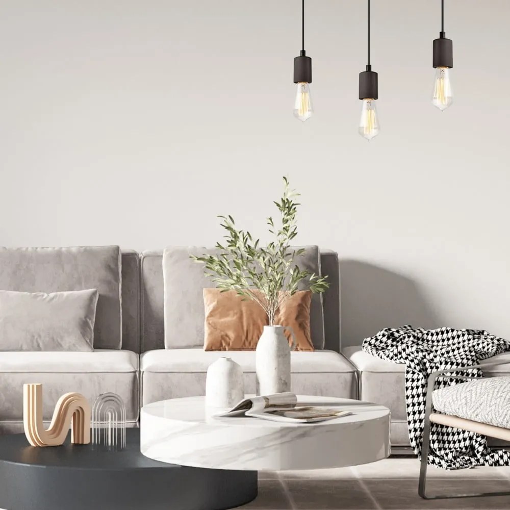 Czarna lampa wisząca Leon – LAMKUR
