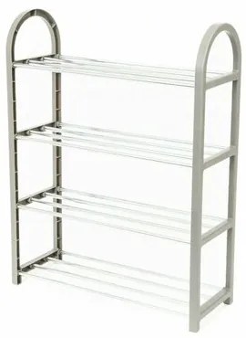 Compactor Czteropiętrowy stojak na buty na 12 par Poly, 49,5 x 18,4 x 65 cm