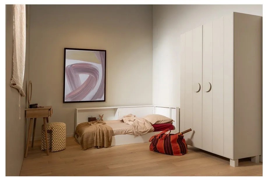 Białe łóżko jednoosobowe z litego drewna sosnowego bez stelaża 90x200 cm Carter – WOOOD