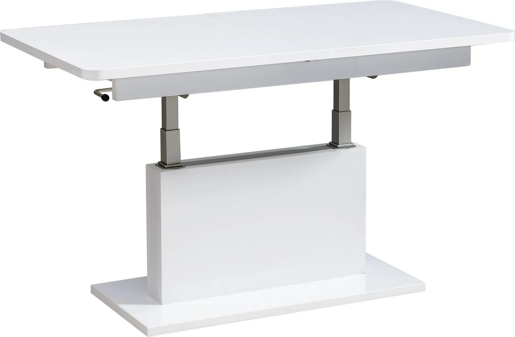 Stół METRON 70 cm do Salonu Jadalni, Rozkładany, Prostokątny, Biały