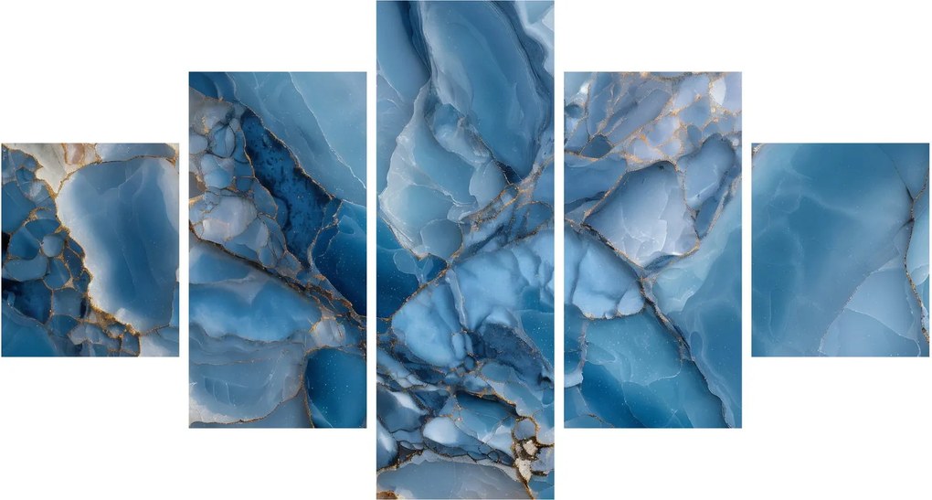 Obraz - Niebieski zróżnicowany marmur (125x70 cm)