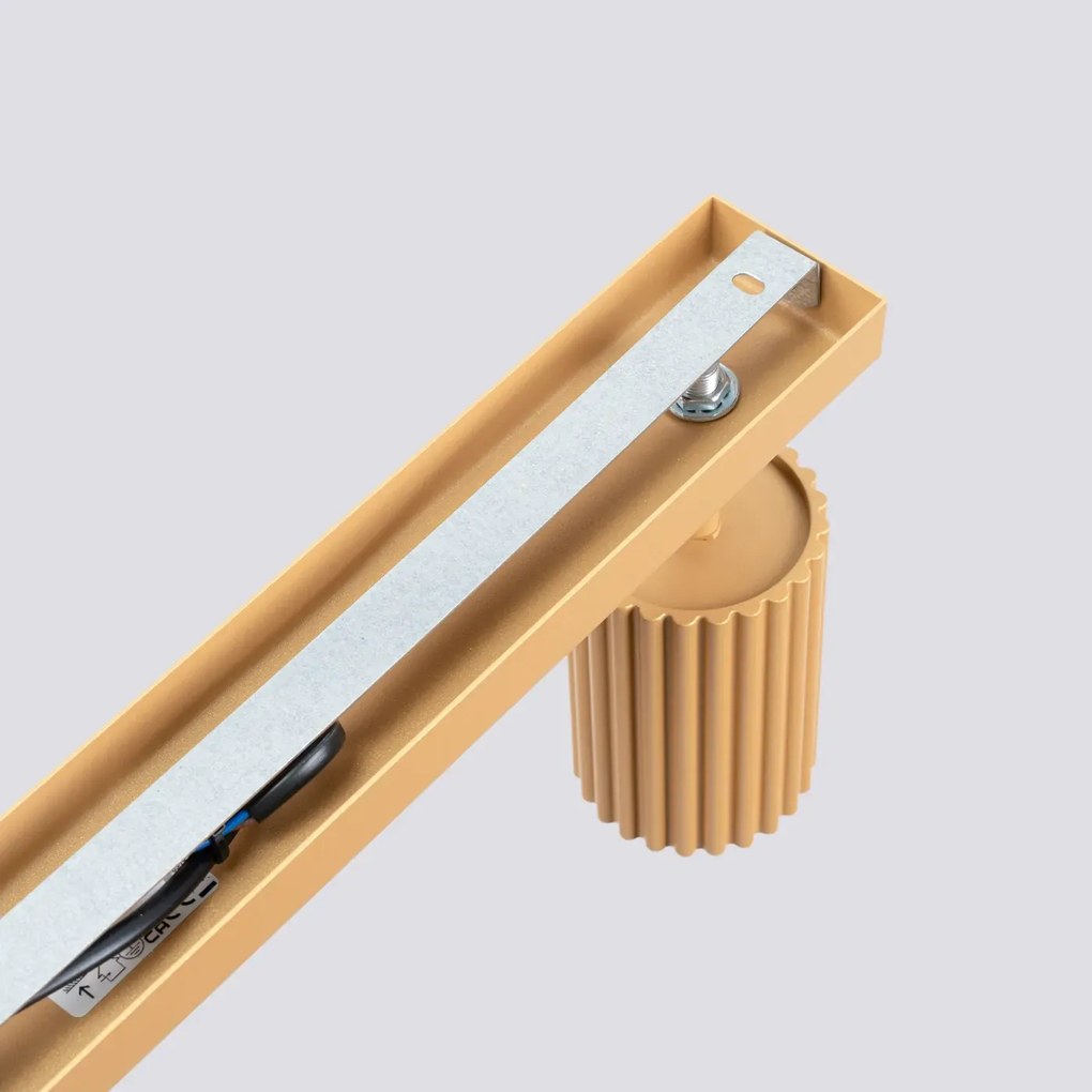 Listwa oświetleniowa 3-punktowa KARBON 3L złota ryflowana SOLLUX  LIGHTING