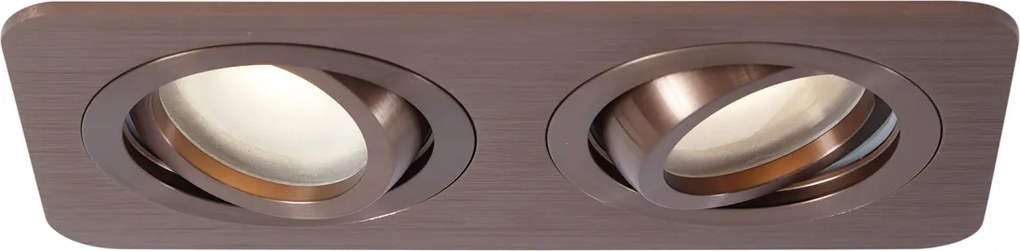 Zestaw 6 zaokrąglonych reflektorów wpuszczanych z ciemnego brązu GU10 50 mm, obrotowych i przechylanych IP44 2-źródła światła - Alberto