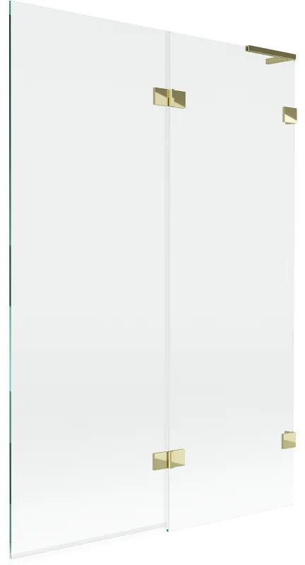 Mexen Lunar L parawan nawannowy 2-skrzydłowy prawy 120 x 150 cm, transparent, złoty - 897L-120-100-50-00-P