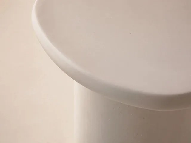 Ława owalna 85/61/40 cm Daria Biały Mikrocement Micadoni