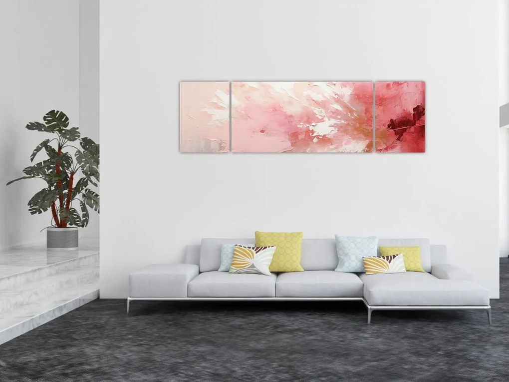 Obraz - Różowa abstrakcja (170x50 cm)