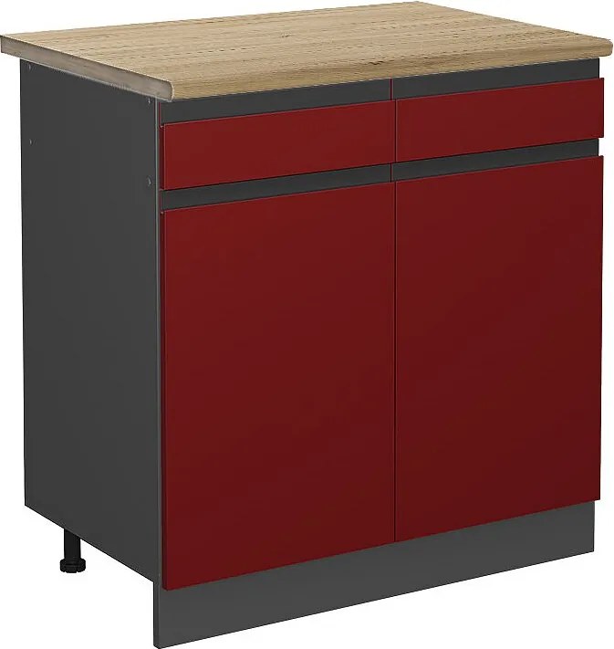 Szafka dolna do kuchni czerwony 80x60x81.6 r-line