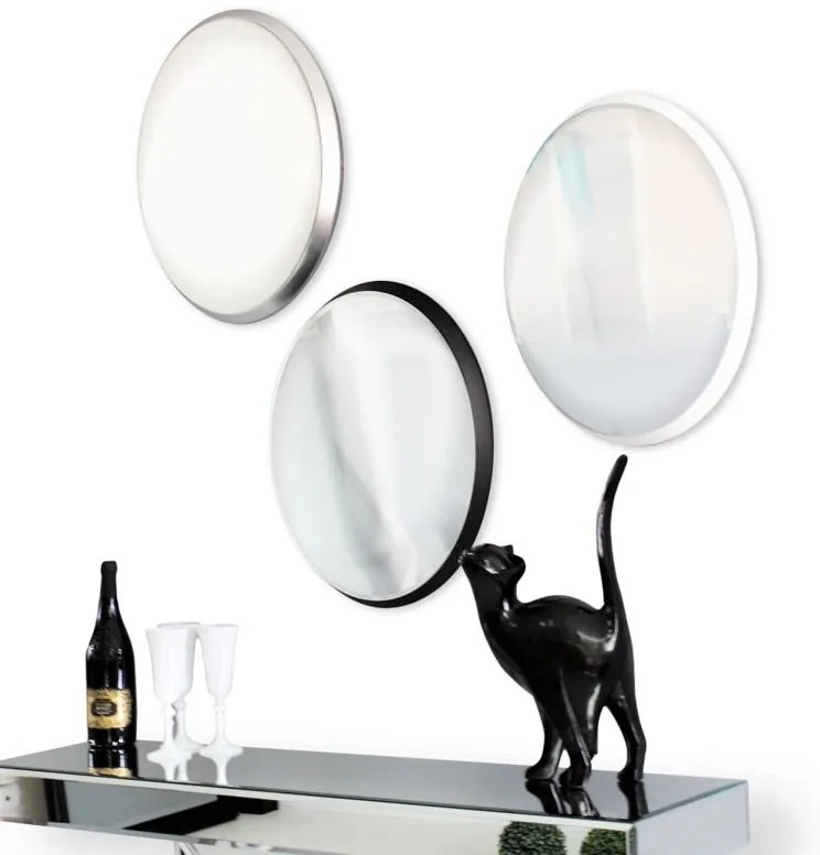 Lustro w białej owalnej ramie 43x53cm