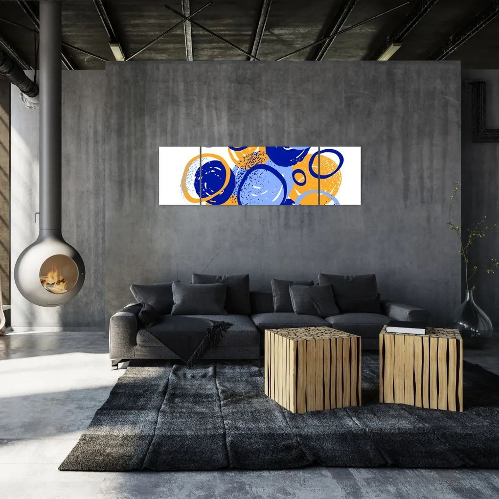 Obraz - Jasny motyw z kółkami (170x50 cm)
