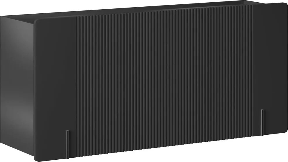 Komoda Malmi 150 cm trzydrzwiowa wisząca - czarny mat / czarny