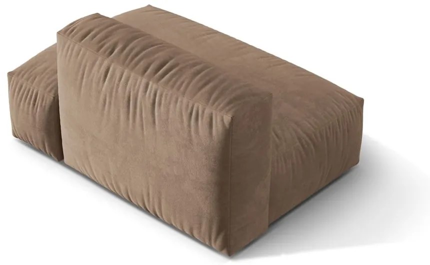 Jasnobrązowy aksamitny moduł sofy (prawostronny) Martina – Micadoni