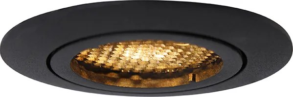 Inteligentny reflektor wpuszczany czarny z WiFi GU10 regulowany - Ude Honey