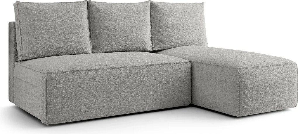 Jasnoszara sofa narożna z funkcją spania i pojemnikiem P6-P92