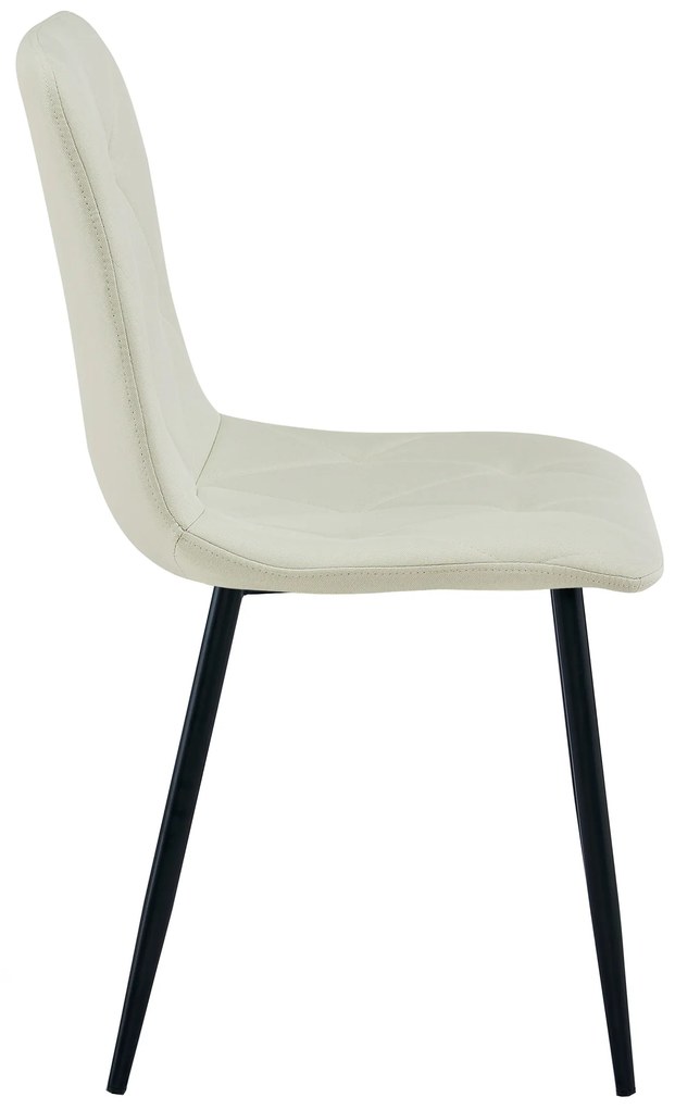 Kremowe krzesło do kuchni LIBRA z czarnymi nogami
