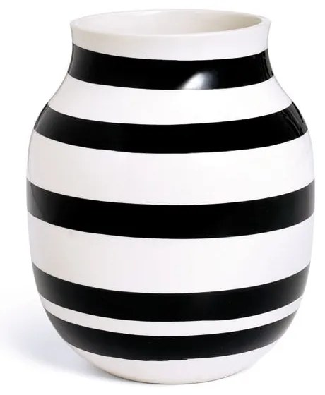 Czarno-biały kamionkowy wazon Kähler Design Omaggio, wys. 20 cm