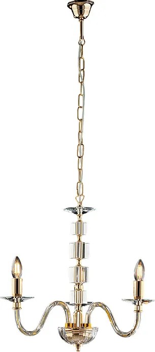 Żyrandol Franz Gold z przezroczystego szkła i kryształków 3-punktowy 110 Ø43 BL275-3-OR