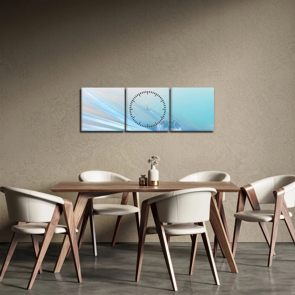 Obraz - Nebieska kropla (z zegarem) (90x30 cm)