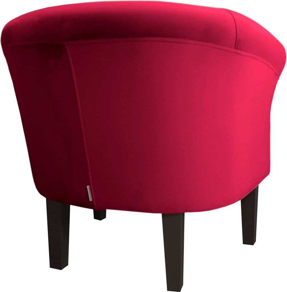 Fotel Milo tkanina Welur wygodny fotel tapicerowany do salonu i sypialni : Kolor nogi - Venge, Kolor tkaniny - VELVET - MG31, Wysokość nogi - 20 cm