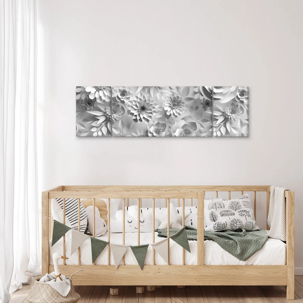 Obraz - Białe kwiaty (170x50 cm)