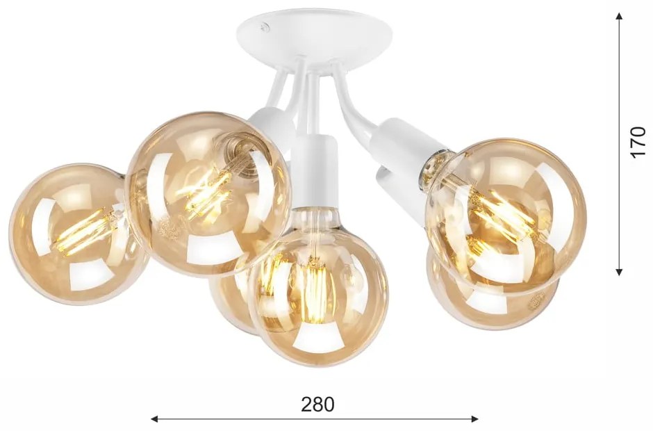 Biała lampa sufitowa bez klosza Viggo – LAMKUR