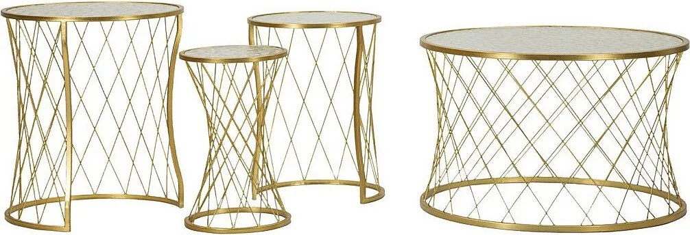 Stolik Kawowy VKH567, Złoto, 70x70x45 cm, Kendra Home