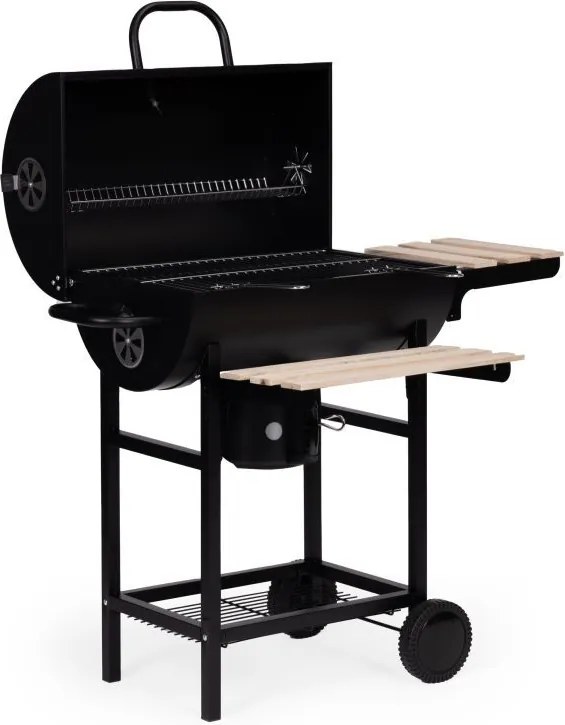 Grill węglowy ogrodowy z pokrywą i termometrem SK27A na kółkach