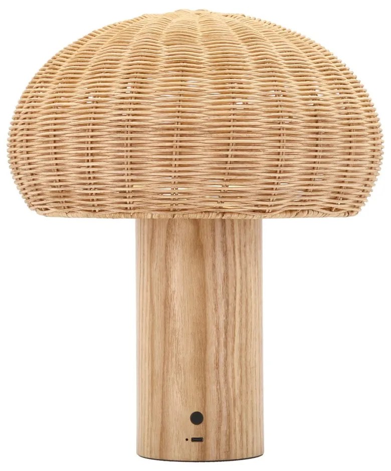 Lampa stołowa LED z rattanowym kloszem (wysokość 32 cm) – Villa Collection