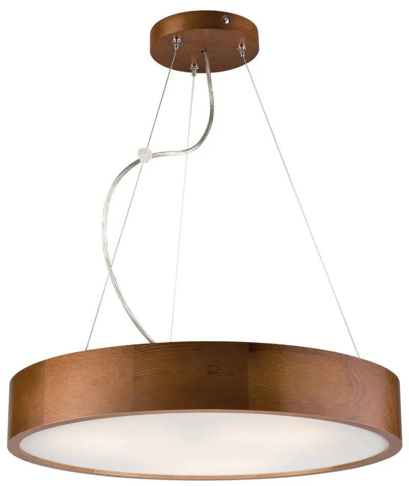 Ciemnobrązowa lampa wisząca ze szklanym kloszem ø 47 cm Eveline – LAMKUR