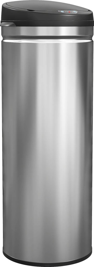 HOMCOM Kosz na śmieci 50 litrów z funkcją Soft-Close, bezdotykowy kosz ze stali nierdzewnej do higienicznych kuchni, biur, srebrny