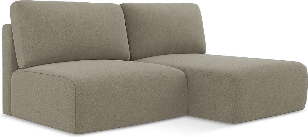 Otwarty Prawy narożnik z funkcją spania - z tkaniny strukturalnej - ciemny beż - KONA