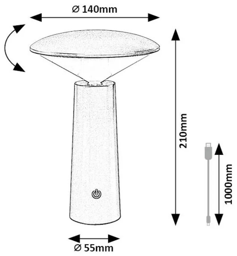 Rabalux 77146 Funkcjonalna lampa stołowa LEDPoperro, 3W, IP20, biała