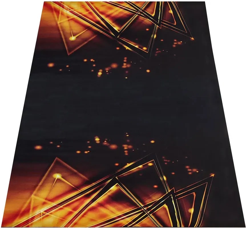 Czarny dywan w designerskie wzory C8-G89